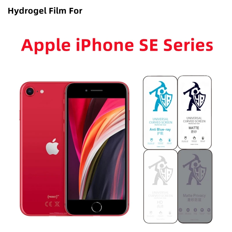 2шт Матовая гидрогелевая пленка для Apple iPhone SE, HD-защитная пленка 2-го поколения для Apple iPhone SE2 SE3, Защита глаз, конфиденциальность, Матовая Изображение 0